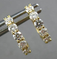 ESTATE .62CT DIAMOND 18KT YELLOW GOLD ROUND 5 STONE SHARED PRONG HUGGIE EARRINGS