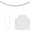 2.0CT DIAMOND 14KT WHITE GOLD CLASSIC DOUBLE ROUND ETERNITY TENNIS LOVE NECKLACE