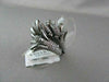 ANTIQUE WIDE FILIGREE FLOWER 3D 1.55CT DIAMOND 18KT BLACK AND WHITE GOLD RING