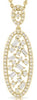 .58CT DIAMOND 14KT YELLOW GOLD ROUND & BAGUETTE DOUBLE OVAL FUN FLOATING PENDANT