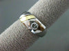 ESTATE .30CT DIAMOND SOLITAIRE 14KT WHITE & YELLOW GOLD MENS GYPSY RING #5445