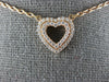 ESTATE .37CT DIAMOND 18KT ROSE GOLD 3D DOUBLE OPEN HEART LOVE NECKLACE