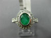 1.27CT DIAMOND & EMERALD 14K WHITE GOLD OVAL HALO BEZEL FILIGREE ENGAGEMENT RING
