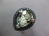 EXTRA LARGE 10.97CT DIAMOND & AAA SAPPHIRE & GREEN AMETHYST 14KT WHITE GOLD RING