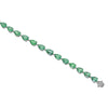 LARGE 17.62CT DIAMOND & AAA EMERALD 18KT WHITE GOLD PEAR SHAPE TENNIS BRACELET