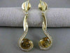 ESTATE 6.65CTW DIAMOND ROUND CITRINE 18K YELLOW GOLD HANGING EARRINGS 50MM #2313