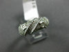 ESTATE .34CT ROUND DIAMOND 18KT WHITE GOLD 3D DOUBLE STAR ROPE LOVE FUN RING