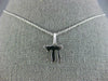 ESTATE SMALL 14KT WHITE GOLD 3D HANDCRAFTED CHAI PENDANT #530