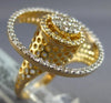 LARGE 1.04CT DIAMOND 14KT ROSE GOLD CLUSTER FLOWER CIRCLE OF LIFE FILIGREE RING