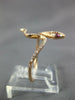ESTATE .20CT DIAMOND & AAA RUBY 14KT ROSE GOLD 3D CLASSIC SNAKE FUN RING