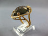 ESTATE 12.26CT AAA SMOKEY TOPAZ 14KT ROSE GOLD 3D SOLITAIRE SQURE FUN RING