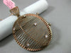 ESTATE LARGE .25CT DIAMOND 14KT ROSE GOLD SEMI GLOBE FAN SHAPE CIRCULAR PENDANT