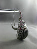 ESTATE LARGE .75CT RUBY 14K BLACK GOLD STRIATED WOVEN LEVERBACK HANGING EARRINGS