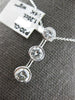 LARGE 1.20CT DIAMOND 14K WHITE GOLD 3 STONE PAST PRESENT FUTURE FLOATING PENDANT