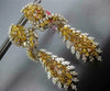 EXTRA LARGE 16.29CT WHITE & MULTI COLOR DIAMOND 18K 2 TONE GOLD HANGING EARRINGS