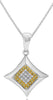 .13CT WHITE & FANCY YELLOW DIAMOND 14KT WHITE GOLD 3D GEOMETRICAL UNISEX PENDANT