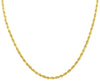 ESTATE 14KT YELLOW GOLD SOLID DIAMOND CUT ROPE CHAIN NECKLACE WITH LOBSTER CLASP