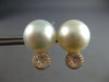 ESTATE LARGE .49CT DIAMOND & AAA SOUTH SEA PEARL 18KT ROSE GOLD CIRCULAR STUD EARRINGS