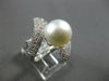 LARGE .62CT DIAMOND & AAA SOUTH SEA PEARL 18KT WHITE GOLD 3D MULTI ROW LOVE RING