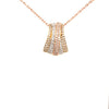 ESTATE 1.19CT DIAMOND 18KT TRI COLOR GOLD MULTI ROW CRISS CROSS FLOATING PENDANT