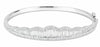 2.89CT DIAMOND 18KT WHITE GOLD 3D ROUND & BAGUETTE SEMI ETERNITY BANGLE BRACELET