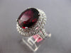 EXTRA LARGE 12.99CT DIAMOND & AAA RHODOLITE 18KT WHITE GOLD 3D OVAL & ROUND RING