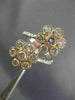ESTATE LARGE 2.57CT WHITE & PINK DIAMOND 18KT WHITE & ROSE GOLD 3D FLOWER RING