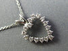 ESTATE SMALL .30CT DIAMOND 14KT WHITE GOLD 3D OPEN HEART FLOATING LOVE PENDANT
