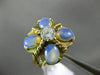 ESTATE WIDE .14CT DIAMOND & AAA OPAL 14K YELLOW GOLD 3D MATTE SHINY 5 STONE RING