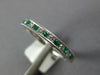 ESTATE .31CT DIAMOND & AAA EMERALD 18K WHITE GOLD ROUND CHANNEL ANNIVERSARY RING