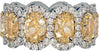9.51CT WHITE & FANCY YELLOW DIAMOND 18KT 2 TONE GOLD OVAL & ROUND WEDDING RING