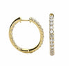 1.76CT DIAMOND 18KT YELLOW GOLD ROUND CLASSIC PAVE HOOP HUGGIE HANGING EARRINGS