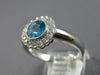 ESTATE 1.27CT DIAMOND & AAA BLUE TOPAZ 14KT WHITE GOLD 3D FILIGREE FLOWER RING