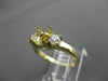 ESTATE .37CT DIAMOND 14KT YELLOW GOLD 3 STONE SEMI MOUNT ENGAGEMENT RING #18365