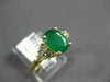 ESTATE 1.42CT DIAMOND & AAA EMERALD 14K YELLOW GOLD CLASSIC OVAL ENGAGEMENT RING