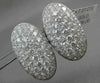 ESTATE LARGE 7.07CTW DIAMOND 18KT WHITE GOLD OVAL FILIGREE PAVE CLIP ON EARRINGS