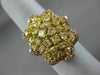 LARGE 3.44CT PINK & FANCY YELLOW DIAMOND 18K YELLOW GOLD MULTI SHAPE FLOWER RING