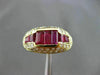 ANTIQUE WIDE 2.3CT DIAMOND & RUBY 18K YELLOW GOLD PAST PRESENT FUTURE RING 22031