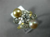 ANTIQUE WIDE 1.1CT DIAMOND AAA SOUTH SEA PEARL 18KT YELLOW GOLD ANNIVERSARY RING