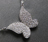 ESTATE .21CT DIAMOND 14KT WHITE GOLD 3D CLASSIC BUTTERFLY LOVE NECKLACE