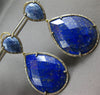 EXTRA LARGE 101.66CT MOCHA DIAMOND & SODALITE 14KT BLACK & YELLOW GOLD EARRINGS