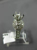 ANTIQUE WIDE .80CT DIAMOND 18K WHITE GOLD ROUND SEMI MOUNT ENGAGEMENT RING 14399
