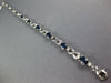 LONG 5.67CT DIAMOND & AAA SAPPHIRE 14K WHITE GOLD 3D OVAL X LOVE TENNIS BRACELET