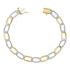 ESTATE 1.50CT DIAMOND 14KT WHITE & YELLOW GOLD CLASSIC OVAL LINK TENNIS BRACELET