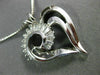 ESTATE .85CT BAGUETTE DIAMOND 14K WHITE GOLD 3D OPEN CLASSIC HEART PENDANT #9888