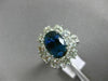 ESTATE LARGE 7.48CT DIAMOND & AAA SAPPHIRE 14KT WHITE GOLD OVAL ENGAGEMENT RING