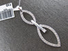 LARGE .38CT DIAMOND 14KT WHITE GOLD DOUBLE LEAF SOLITAIRE FUN FLOATING PENDANT