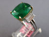 EXTRA LARGE 6.88CT DIAMOND & AAA EMERALD 18K 2 TONE GOLD 3 STONE ENGAGEMENT RING