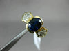 ESTATE WIDE .80CT DIAMOND & AAA SAPPHIRE 14KT 2 TONE GOLD SEMI BEZEL FLOWER RING