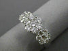 ESTATE WIDE 1.19CT DIAMOND 18KT WHITE GOLD 3D 3 FLOWER PAST PRESENT FURURE RING
